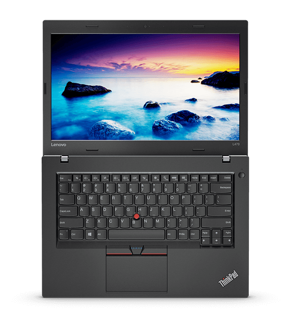 ThinkPad L470 top view, fully open