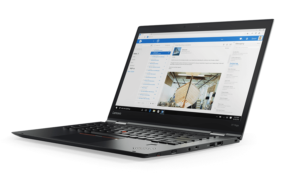 Lenovo ThinkPad X1 Yoga Front Right View in Laptop Mode