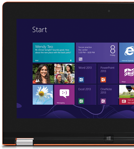 Windows 8 with touch optimized versions of Word, Excel, PowerPoint and OneNote