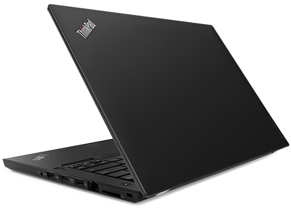 Lenovo ThinkPad T480 - Back view with the laptop slightly open