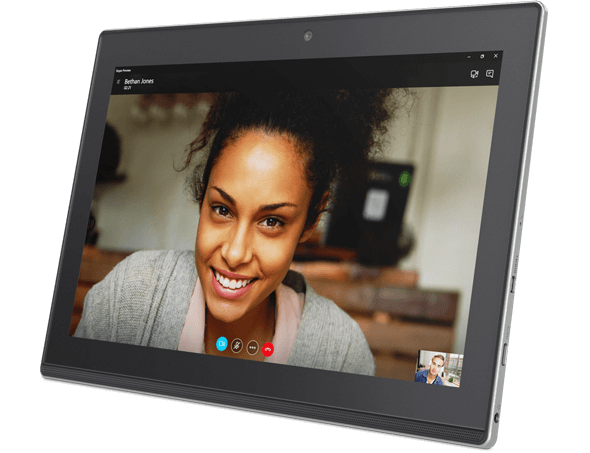 Lenovo Miix 320, display view featuring video chat