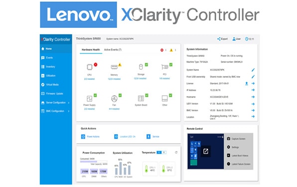Lenovo ThinkSystem SR630 XClarity Controller Software