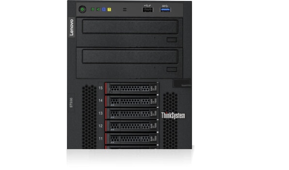 Lenovo ThinkSystem ST550 Close Up of Drives and Ports