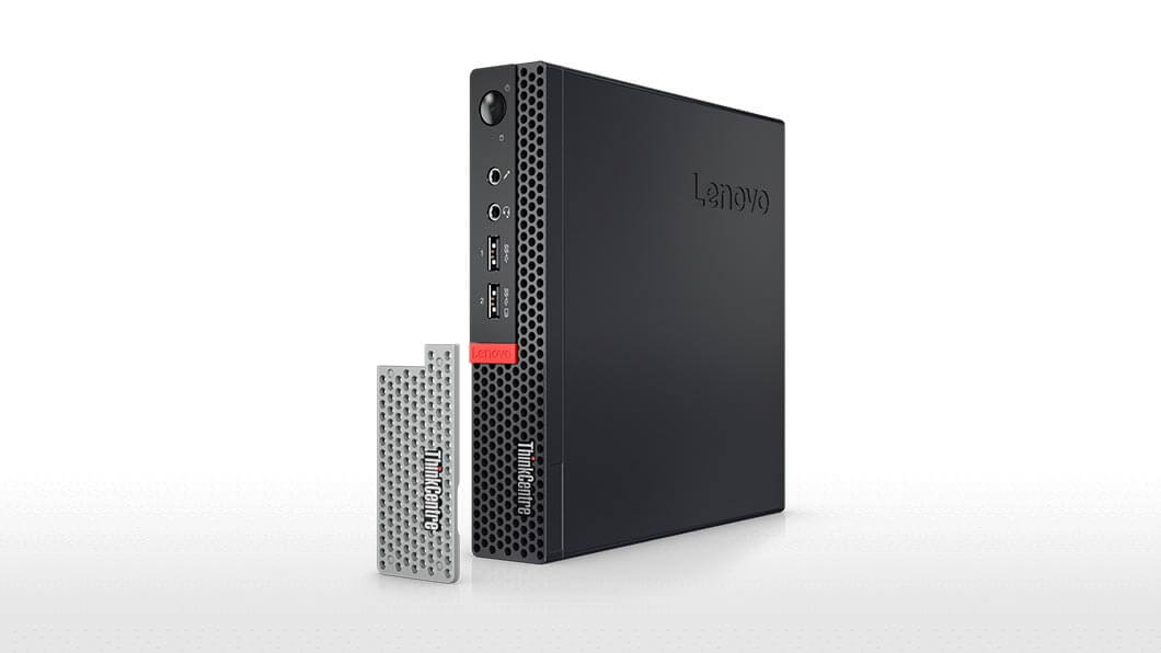 Lenovo ThinkCentre M710 Tiny front view showing optional dust cover