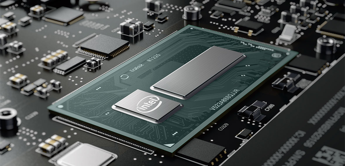 Intel processor on motherboard