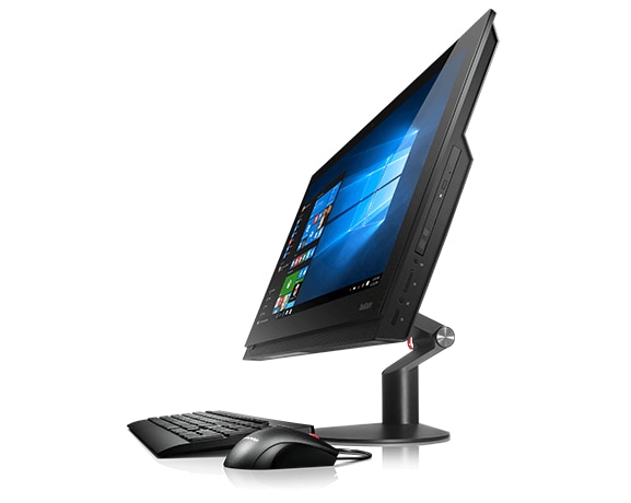 Lenovo ThinkCentre M910z All-in-One, front right side view with peripherals